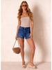 European & American Women's Classic Washed Stretch Denim Shorts - Comfortable, In Stock, Hot Selling 2026 Style