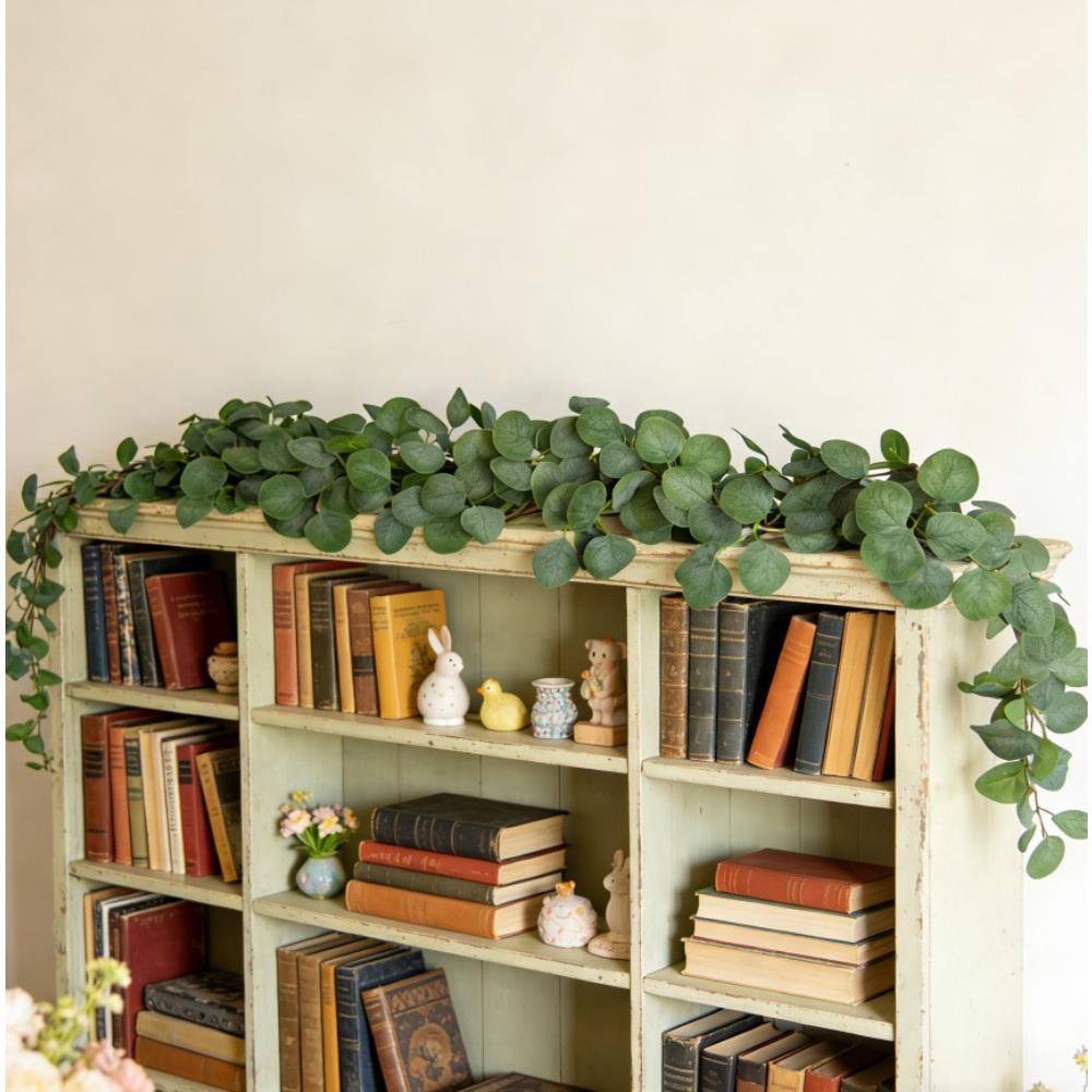 3PCS Artificial Eucalyptus Leaf Rattan Home Wall Hanging Decoration Artificial Green Plant Eucalyptus Leaves Spring Vines