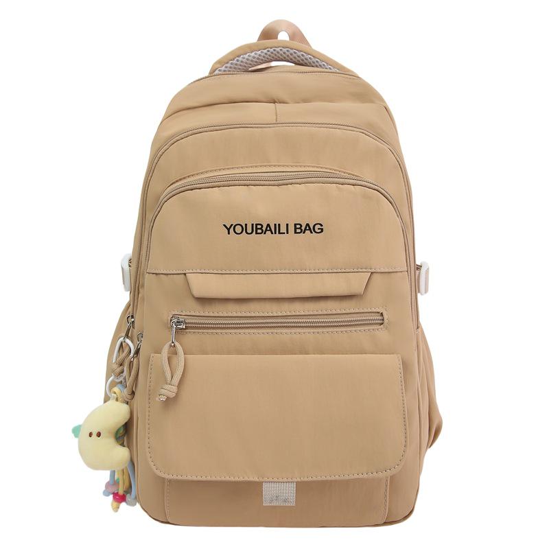 Versatile Candy Color Backpack: Lightweight, Spacious Double Shoulder Bag for Middle and High School Students