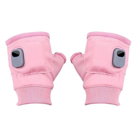 USB Heated Gloves with Digital Display Portable Smart Thermostatic Electric Heated Fingerless Gloves Hand Warming Gloves Outdoor Work Cycling Skiing