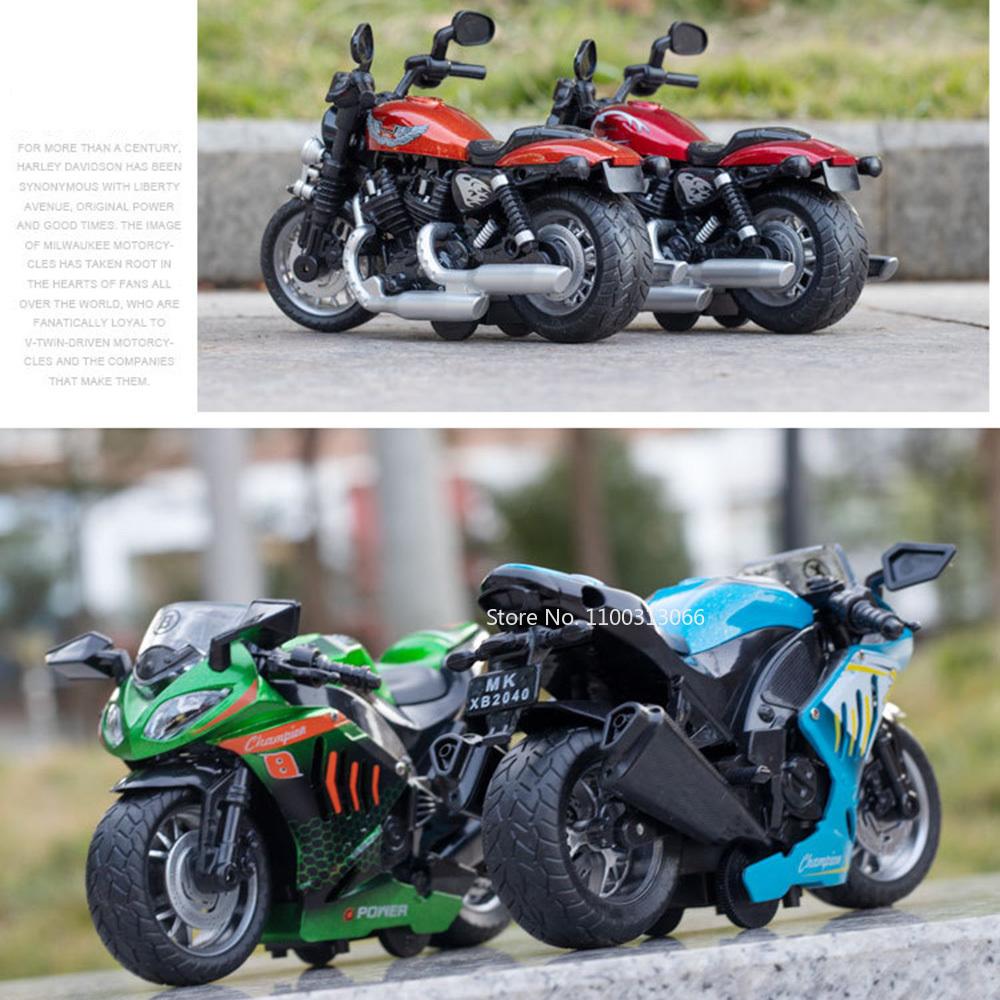1/12 Motorcycle Cars Models Metal Diecast Toys Rubber Tires with Light Sound Motorcycles Models Toy for Kids Birthday Gifts