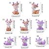 Mini Reindeer Statue Cartoon Fawn Elk Pattern Figurine Animal Cake Topper Desk
