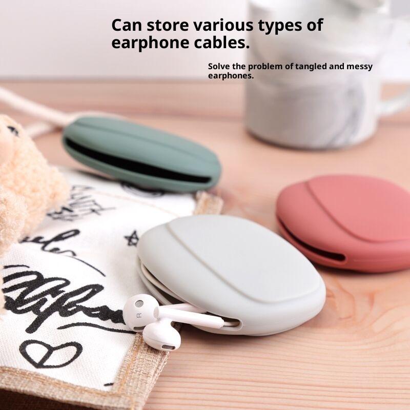 2 Stück Silikon-Handykabeltasche Datenkabel Aufbewahrungsbox Reise Kopfhörerkabel Schlüssel U-Disk USB Bewertung Sauna