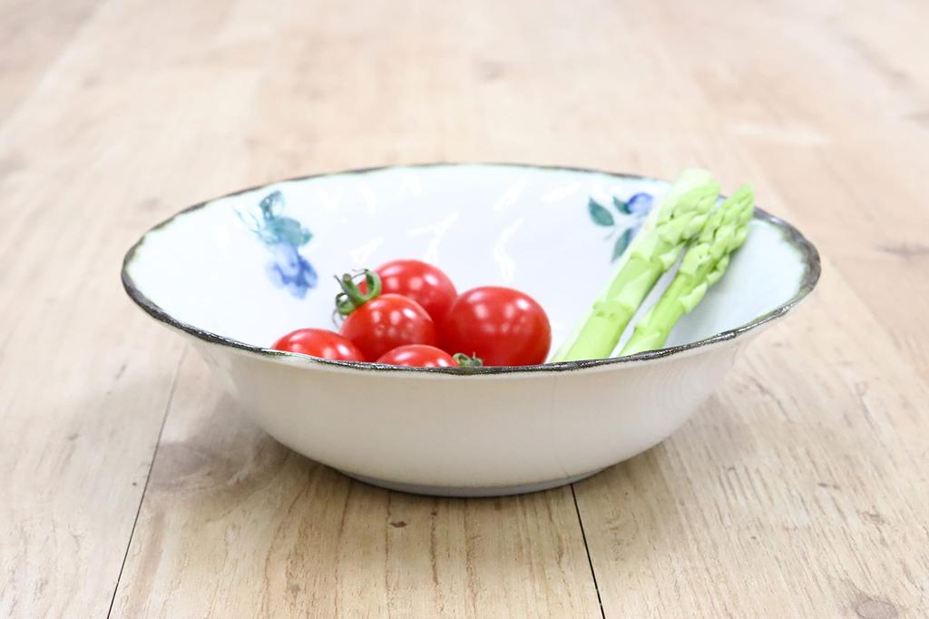 Showa Retro Romantic Tableware 17cm Oatmeal Set of 6 [Commercial Set] Series, (Blueberry)