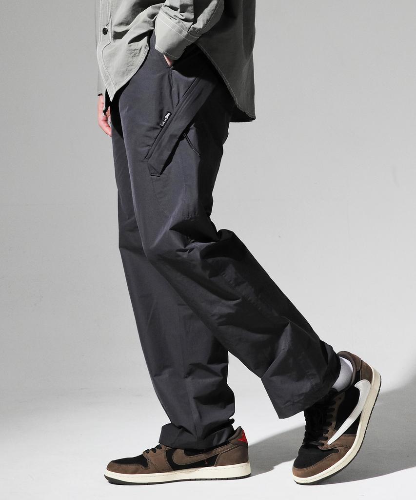 CODE I'M Zipper Pocket Nylon Metal Semi-Wide Pants Charcoal