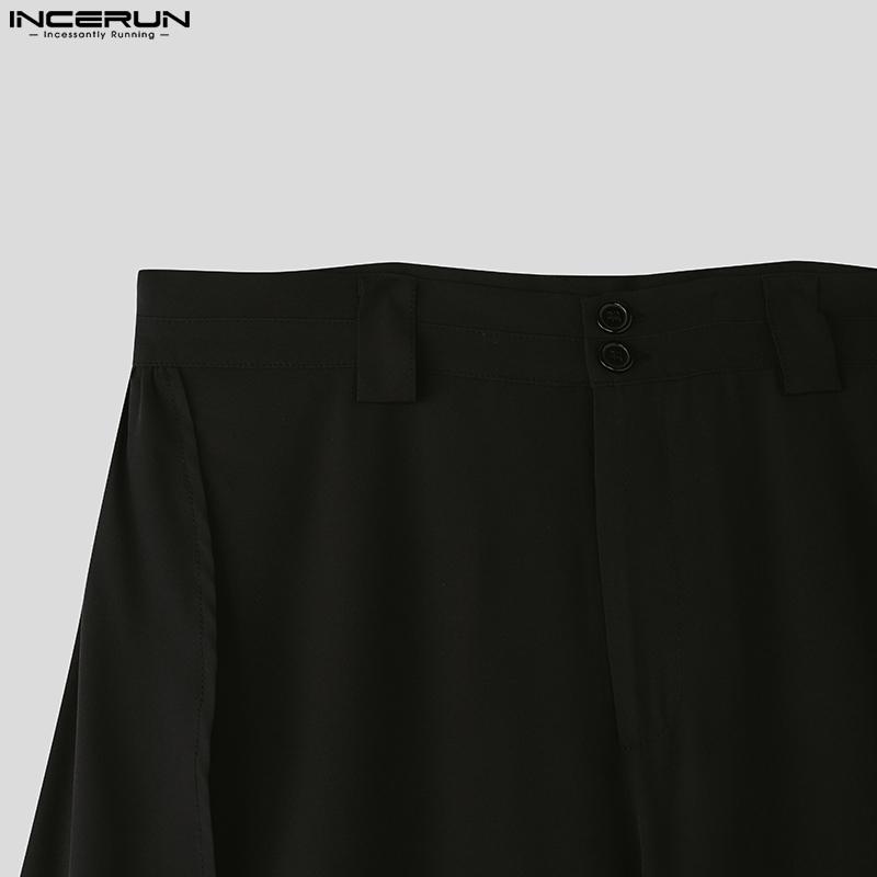 INCERUN Two Pieces Men Flare Long Sleeve Shirts and Layers Wide Legs Pants Sets Outfits