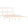 Solid Wood Bed White 180 X 200 Cm