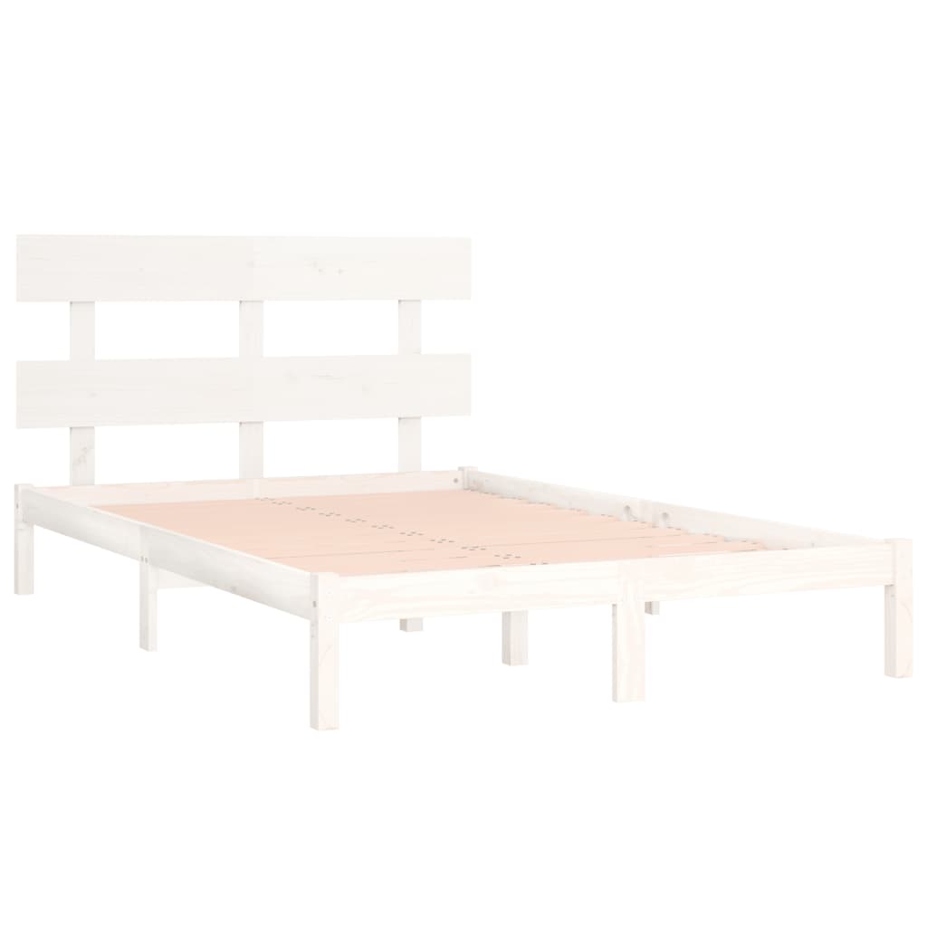 Solid Wood Bed White 180 X 200 Cm