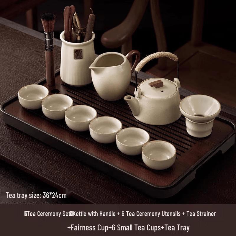Ru Kiln Kung Fu Tea Set with Dongpo Lifting Beam Pot