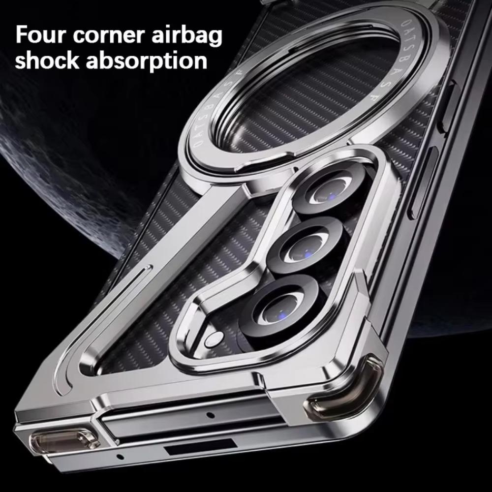 Aluminum Alloy Frame 360°Magnetic Holder Magsafe Phone Case for Samsung Galaxy Z Fold 7 6 5 Metal Frameless Bumper Protect Cover
