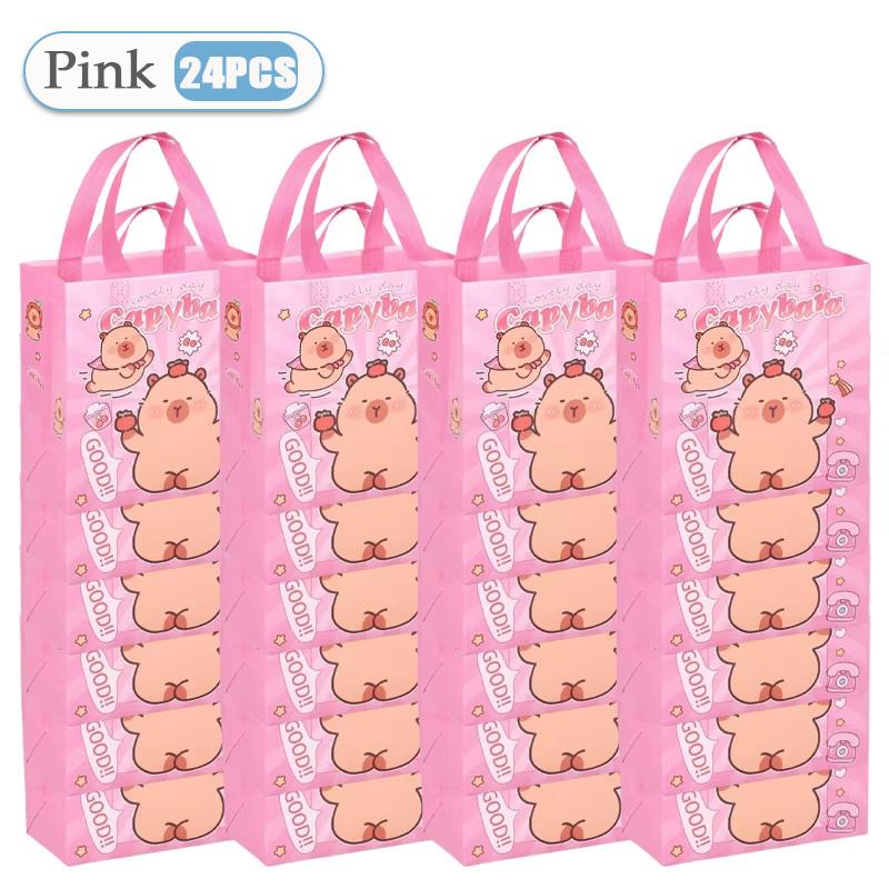 1-48PCS Cute Capybara Candy Gift Bag New Cute and Cute Kapibala Cartoon Gift Packaging Non Woven Waterproof Gift Tote Bag