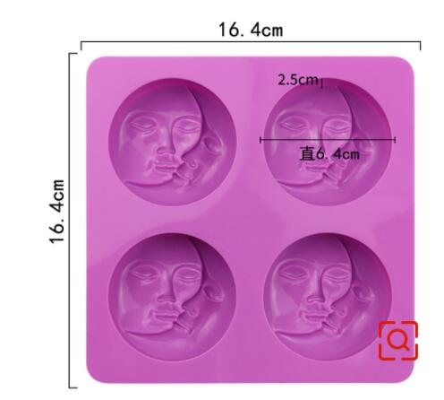 DIY Mond Liebe Sonne Gesichtsform Kerzenform Duftkerze Silikonform Handgemachte Seife Gips Harz Bastelformen Heimdekoration