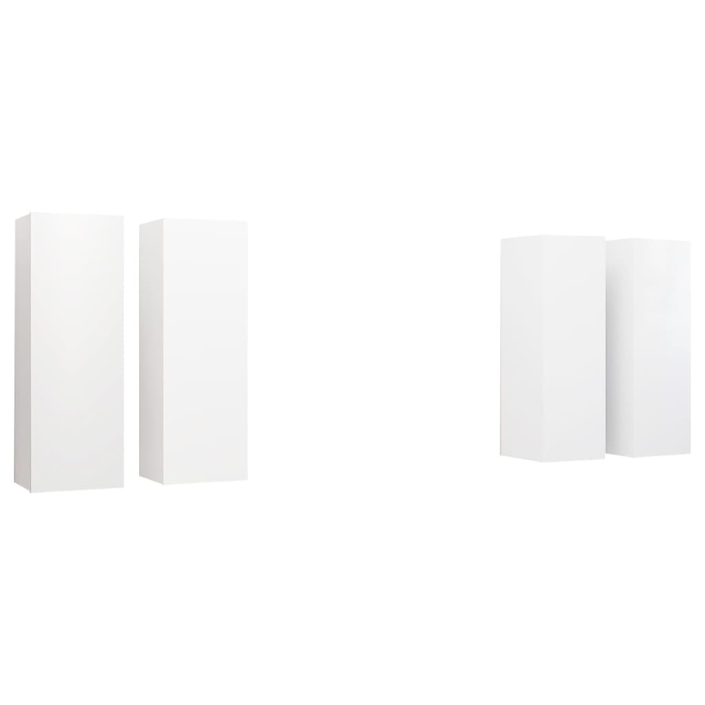 4 Piece TV Cabinets White 12 x 11.8 x 35.4 in (30.5 x 30 x 90 cm) Engineered Wood