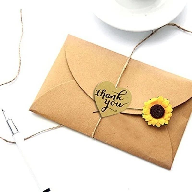 Party Supplies Bag 3 Types 500pcs/roll Inch Round Natural Kraft Handmade Stickers for Wedding Decor Cookie Gift Bag Packaging