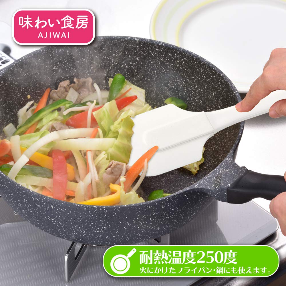 Shimomura Kogyo Soft Silicone Made in Ideal for and and damage other Spatula, White, Japan. mixing, serving, stir-frying. Heat-resistant won't