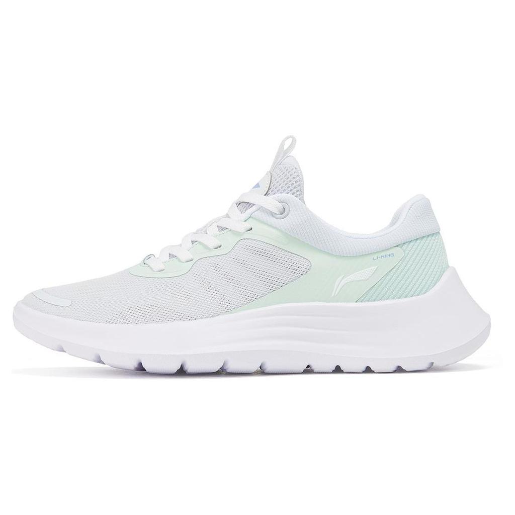 Li-Ning Lightweight Soft Rebound Breathable Shock Absorbing Durable Lightweight Low Top Running Shoes Women sneaker White Blue Green ARST020-3