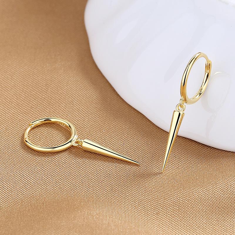 Plain Circle Simple And Generous Earrings Women'S Niche Design Sense Men'S Cross Love Ear Buckle Earrings Men