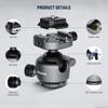 NEEWER GM41 Ball Low Center of Gravity Ball Tripod Rotation Includes 40mm Metal Panoramic Camera Mount Adapter QR Compatible with Peak Design Capture