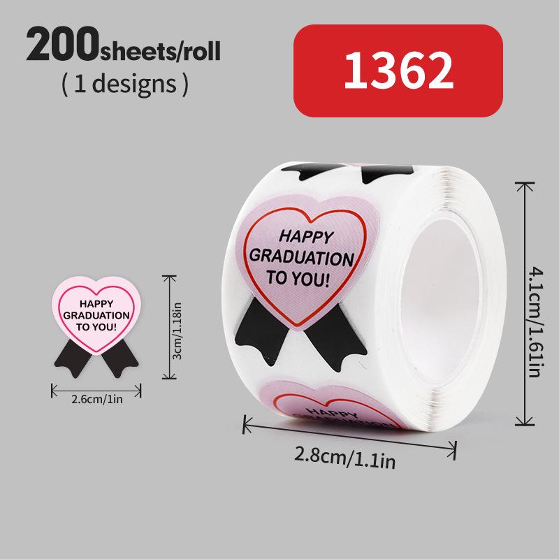 PhD Graduation Cap Blessing Sticker for Student Gifts, Bouquets, and Packaging