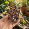 Multi Compartments Mini Jewelry Holder Wooden Miniature Trinket Shelf  Mineral Specimen Storage