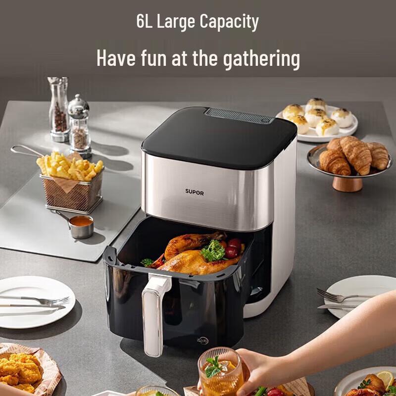 SUPOR 6L Far Infrared Visible Touchscreen Air Fryer CN plug (adapter included)