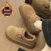 Women's Winter Cotton Slip-On Shoes: Furry Velvet, Thick Sole Moccasins, Snow Boots Style.