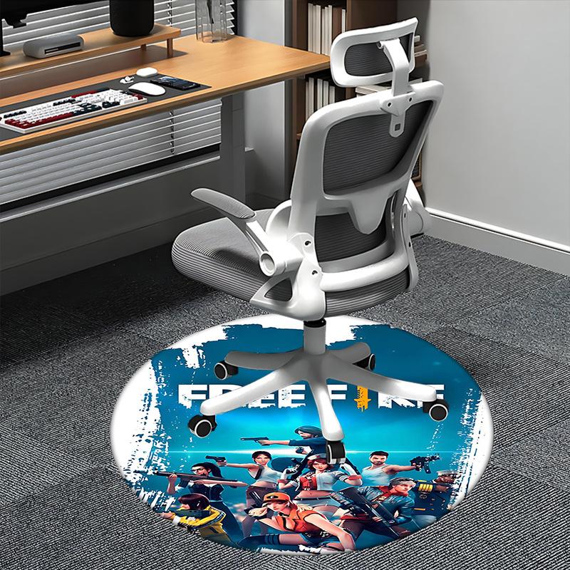 

Free Fire Characters,Gaming Merchandise Chair mat Round Rug-Office carpet, Machine Washable, Non-slip, Suitable for Living Rooms, Bedrooms, 80cm by 80cm