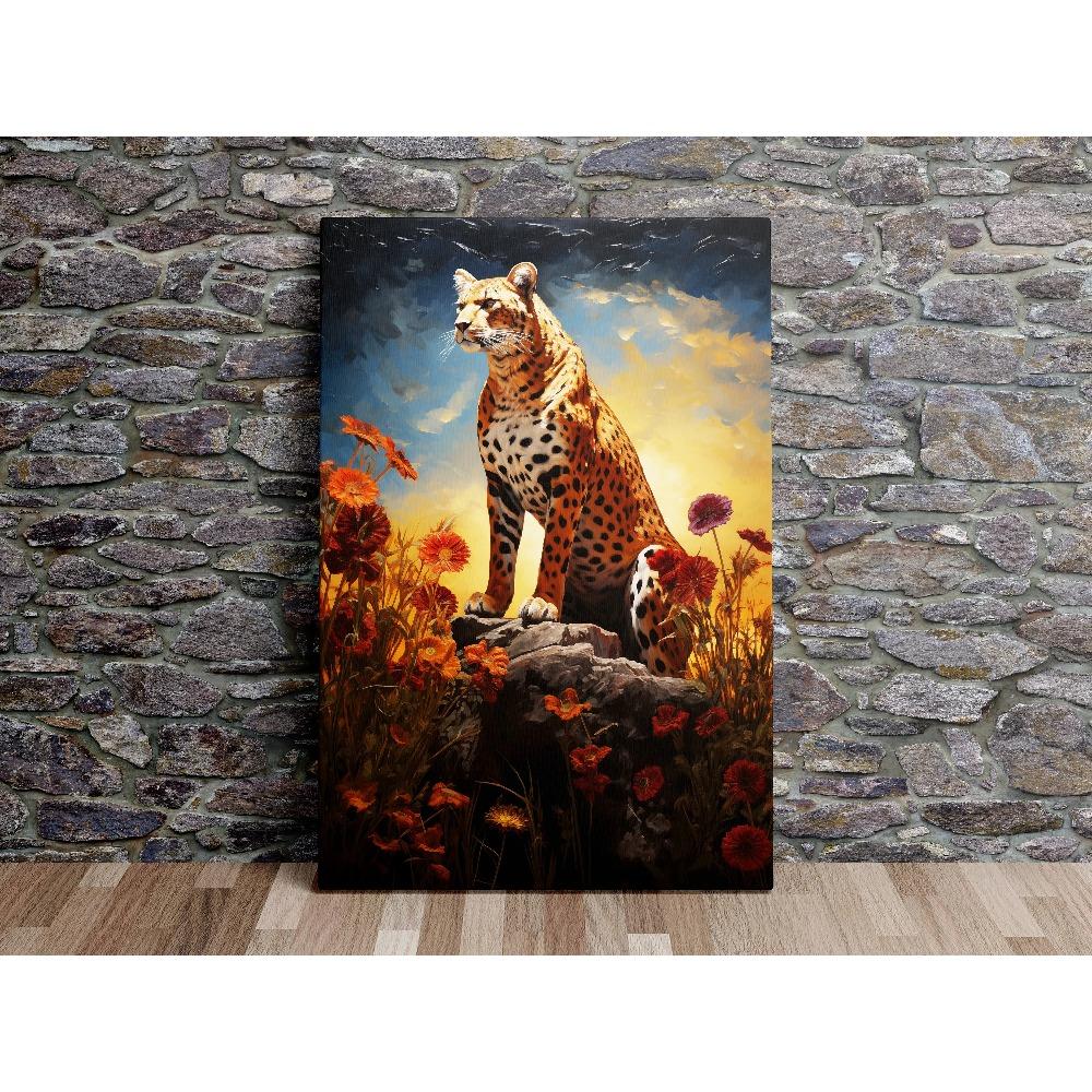 Natural Animal Wall Art Painting Forest Scenic Prowling Stag Tiger Cheetah Lion Elephant Wolf Canvas Print Livingroom Decor