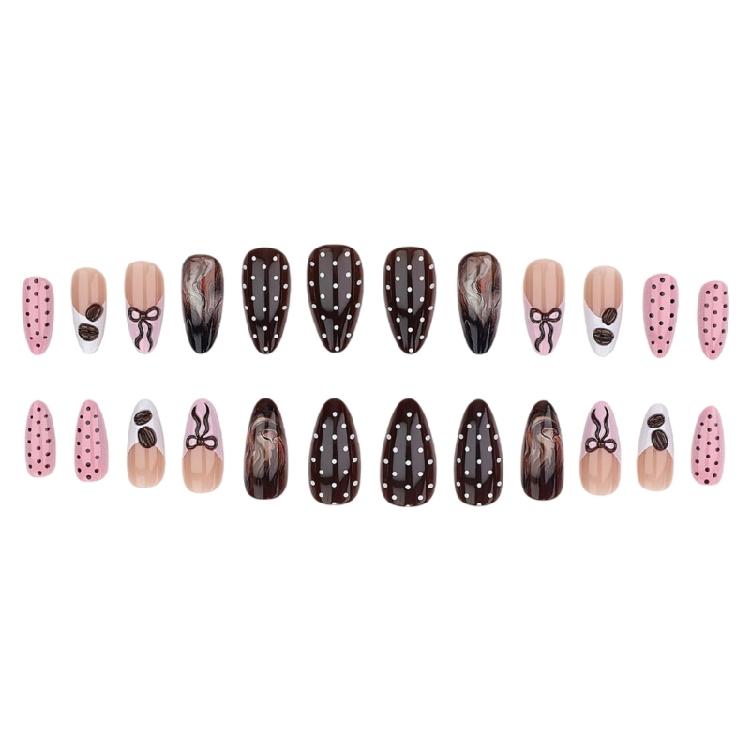 Fashionable French False Nail Pink Gradient Pattern Lightweight ABS Material Easy Application Nail Decoration