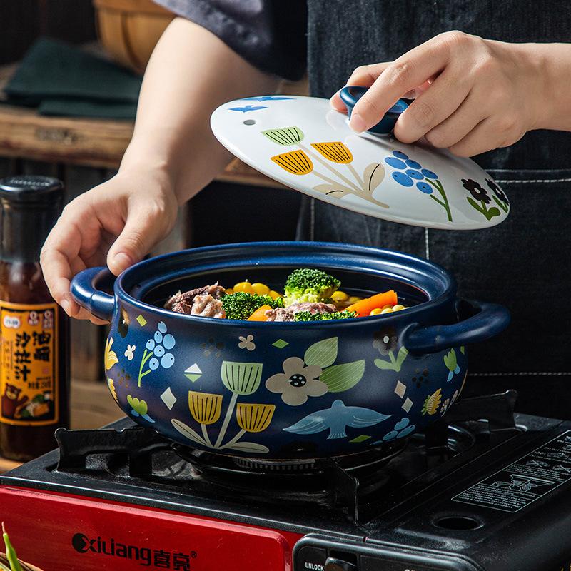 Korean Ceramic Casserole Creative Drum-shaped Stew Pot Spodumene Saucepan Kitchen Pan Home Cookware Cooking Tools Clay Pot