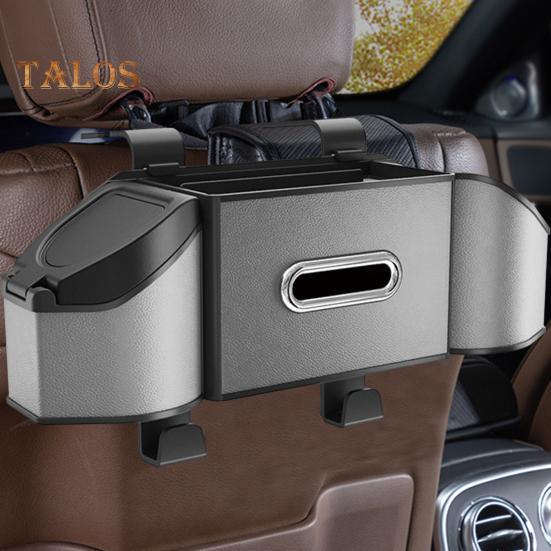 Úložný box na autosedačku, organizér na zadní sedadlo auta s držákem na 2 nápojové kelímky, multifunkční úspora místa v interiéru auta pro SUV, dodávky, nákladní automobily