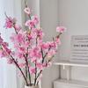 Pink Artificial Sakura Flower Decorative Silk Artificial Faux Plants Long Branches Peach Fake Cherry Blossoms