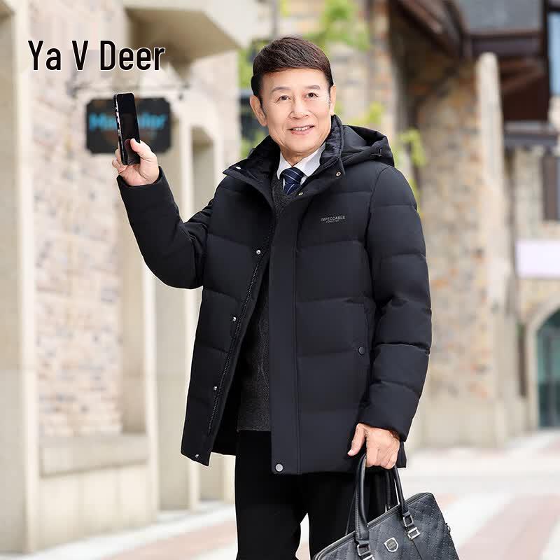 Yalu Men s Mid-Length Winter Down Jacket XL