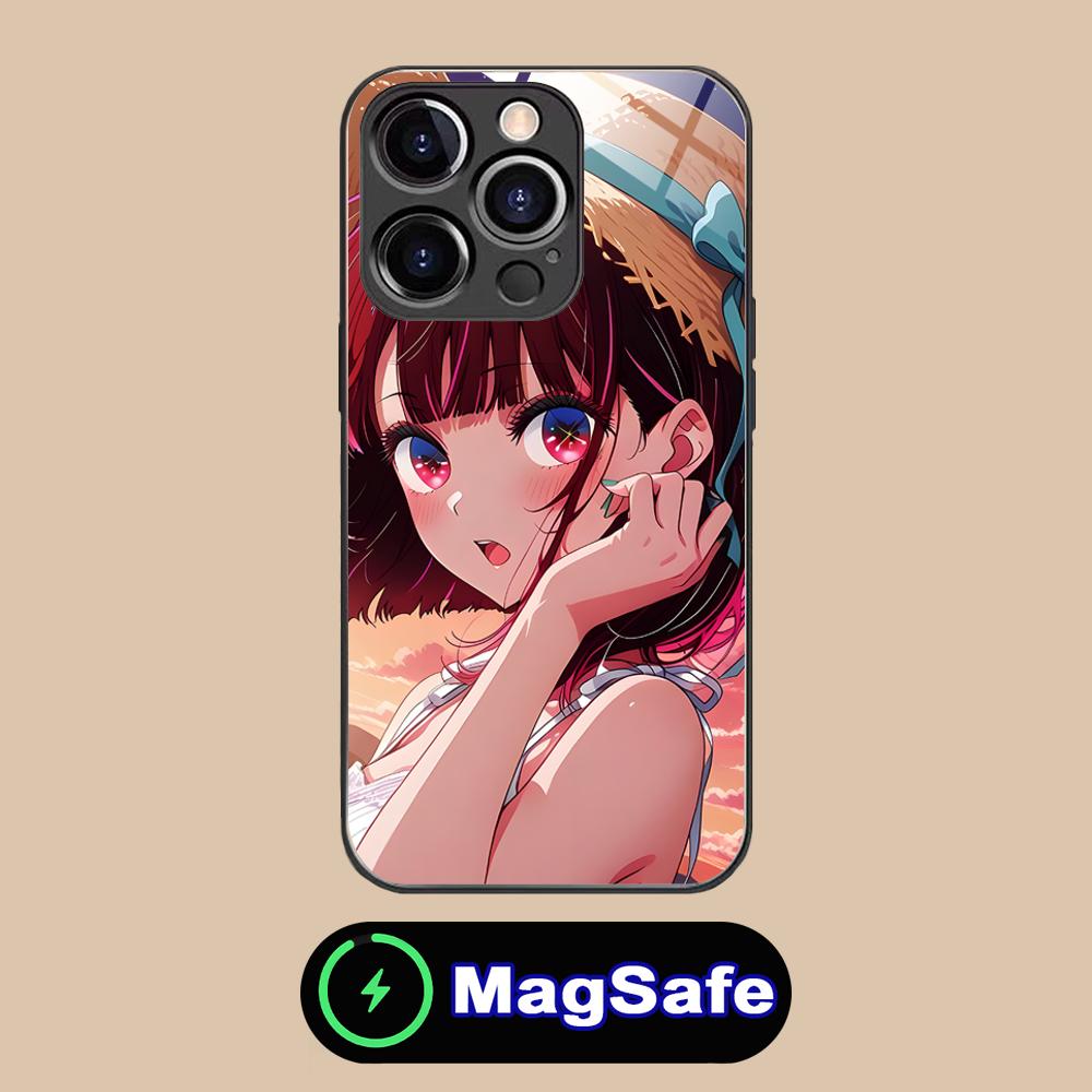 Oshinoko Arima Kana Phone Case for iPhone 17 16 15 14 13 12 11 Air Pro Max Plus Mini MagSafe Glass Colorful Cover Pretty Cover