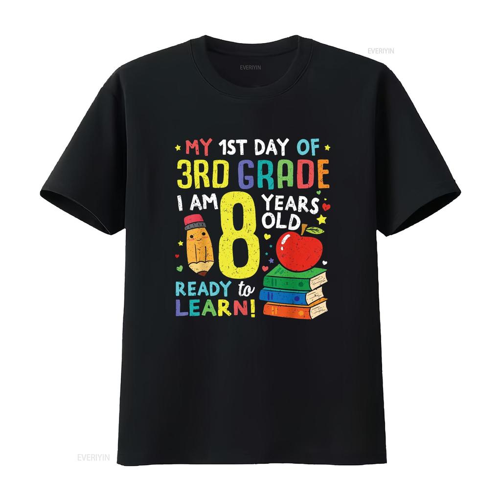 3rd Grade Back to First Day of School T Shirt Boys Girl  vintage Washed streetwear Top For Everyday Wear fashion Stretched