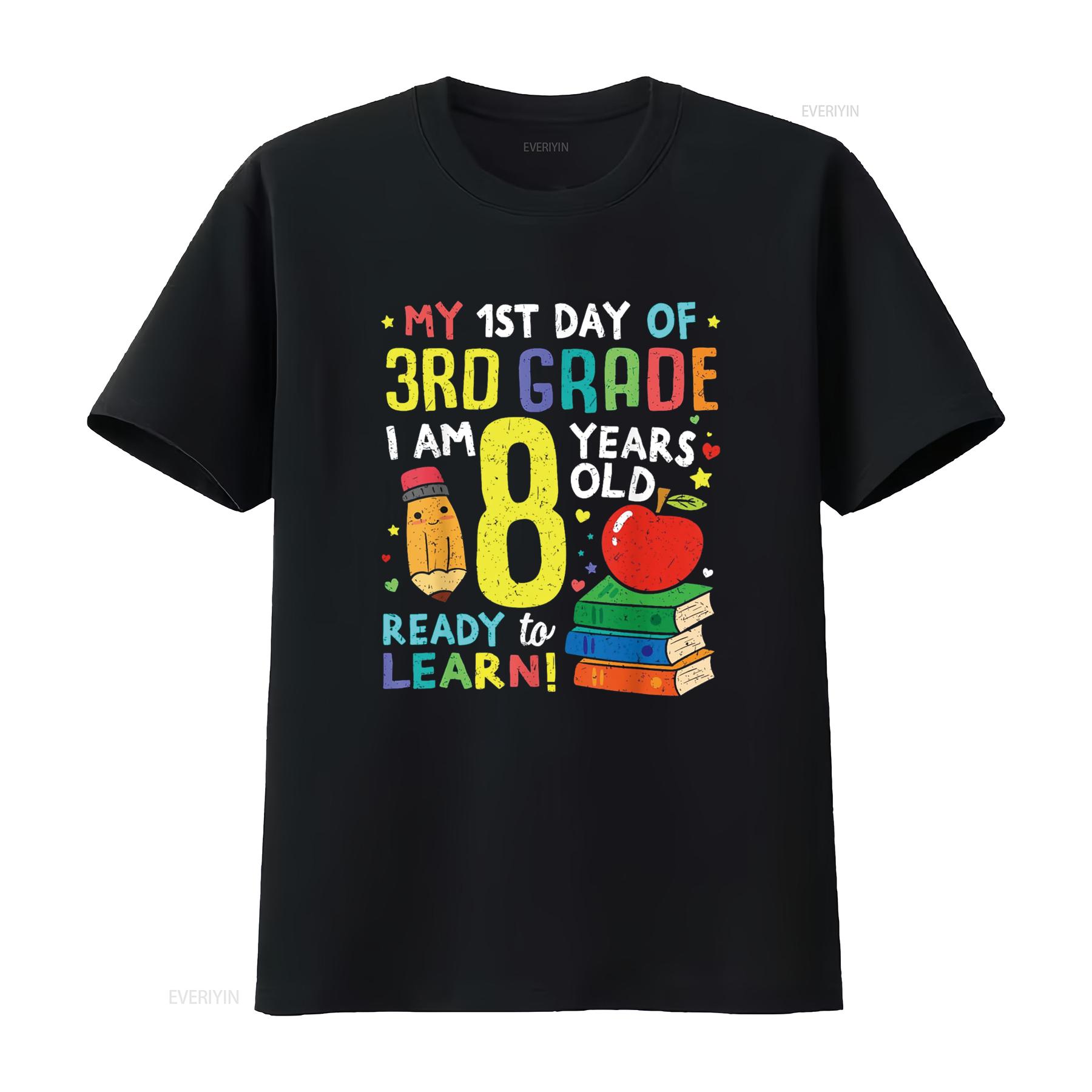 

3rd Grade Back to First Day of School T Shirt Boys Girl vintage Washed streetwear Top For Everyday Wear fashion Stretched 4XL