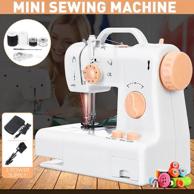 Mini machine à coudre portable, veilleuse, pédale, couture droite, outils de table, deux vitesses, deux alimentations 6W