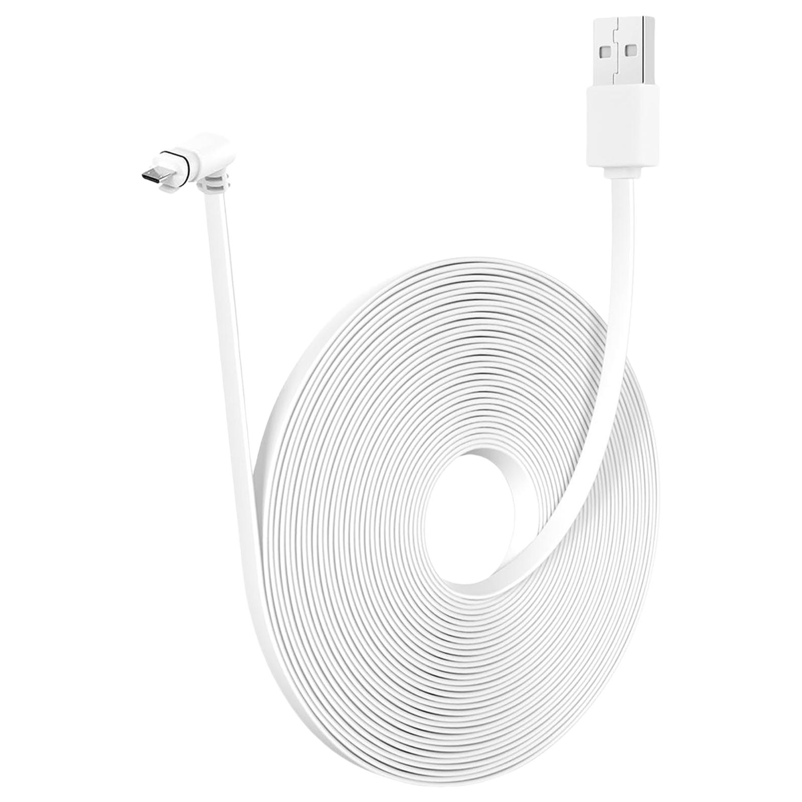 

32.8ft/10m Weatherproof Outdoor Cable Replacement Right Angled USB Power Cable Charging Connectors for Camera прозорий