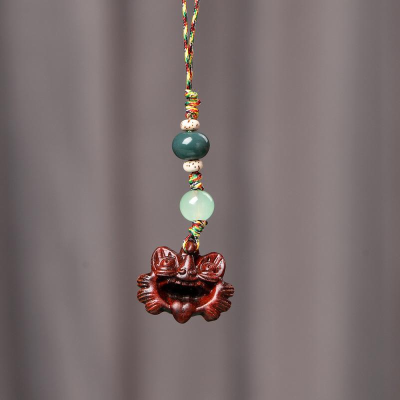 Chinese Style Wholesale collection, red sandalwood bag pendant, red sandalwood phone pendant DIY keychain room decoration