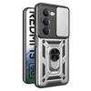 For Xiaomi Redmi 15 5G (Global) (169mm) Case Kickstand PC+TPU Phone Cover with Camera Lens Slider - Blue