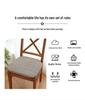 Solid Wood Dining Chair Cushion - Horseshoe Shaped Printed Cotton Linen