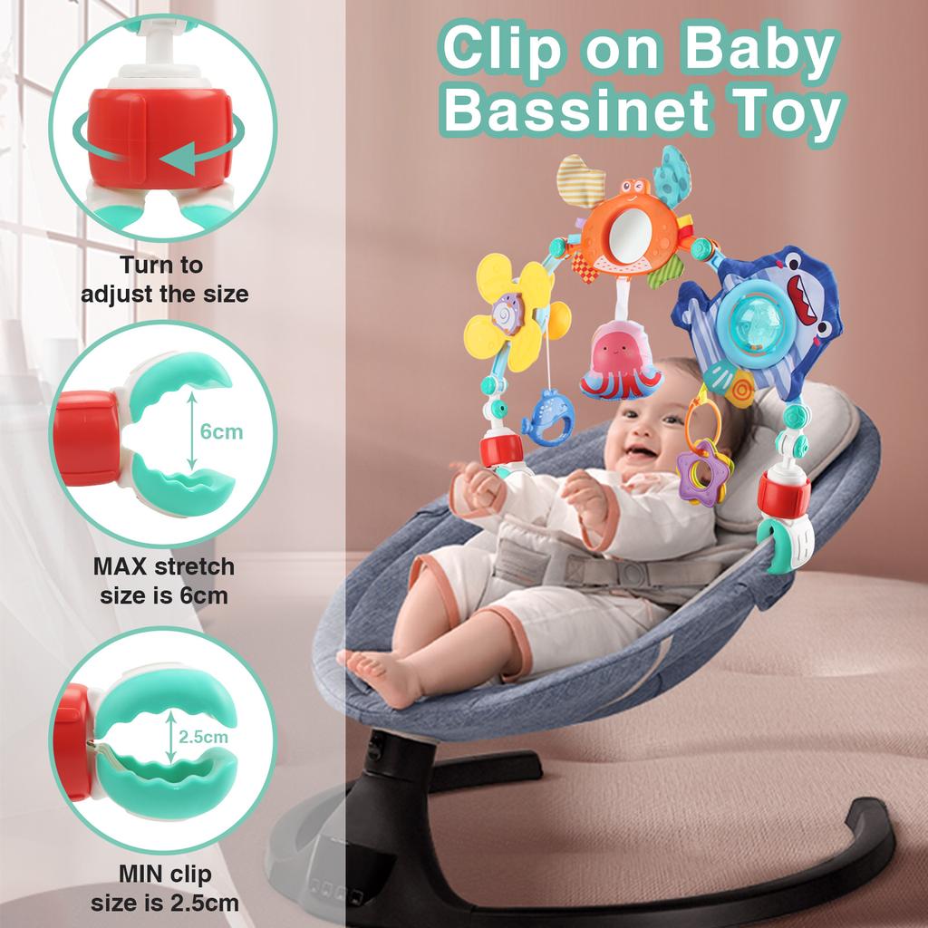 Baby Stroller Arch Toys Bouncer Toy Pram Activity Arch Toys Fine Motor Skills Toys Sensory Development Arch Baby Car Seat Toys