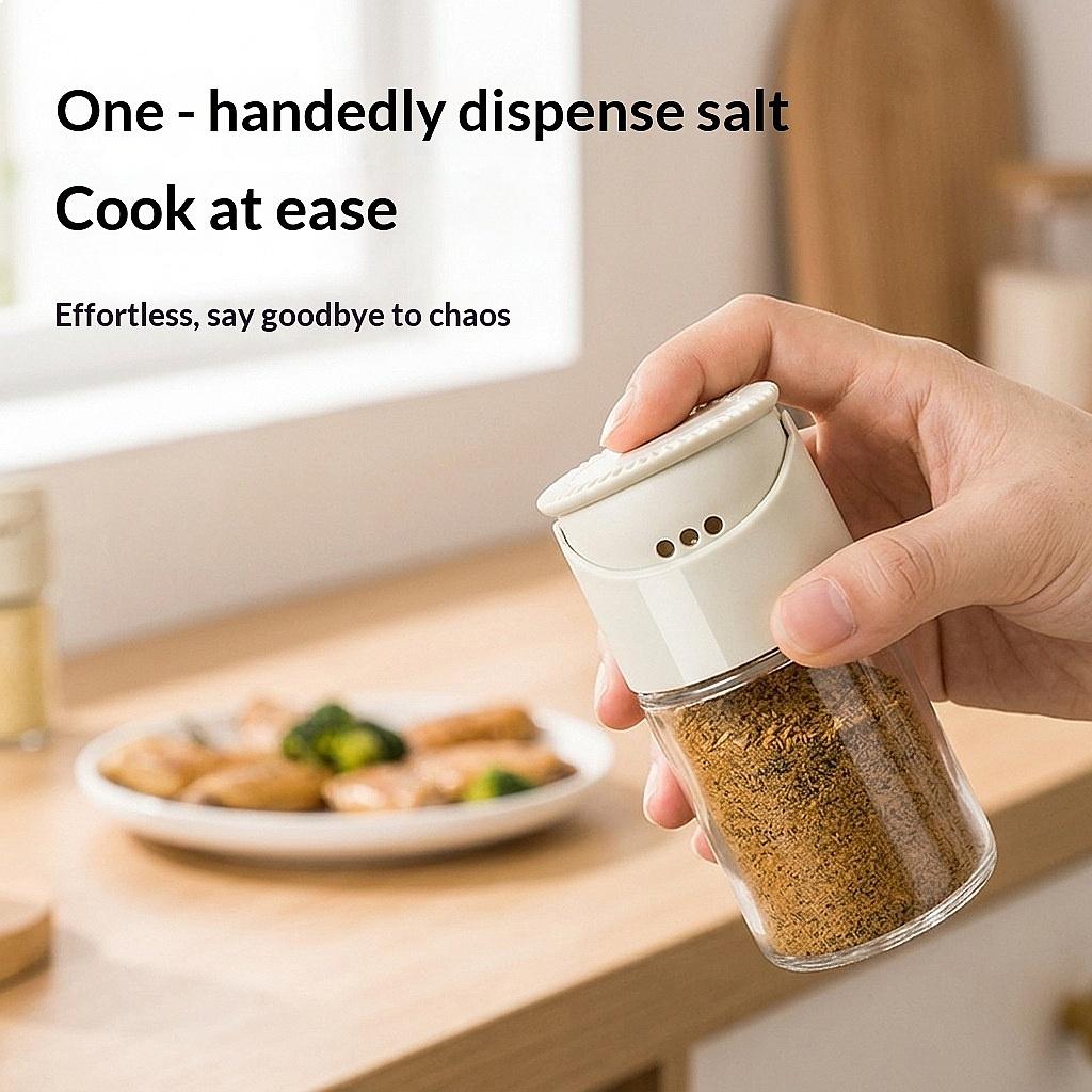 Kitchen Double Diameter Glass Salt Bottle Sealed Seasoning Shaker Cumin Pepper Jar Seasoning Box Salt and Pepper Vinajeras