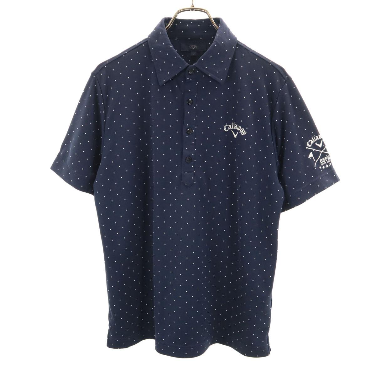 

Callaway Dot Pattern golf Short sleeve Polo shirt L Navy Men s Used