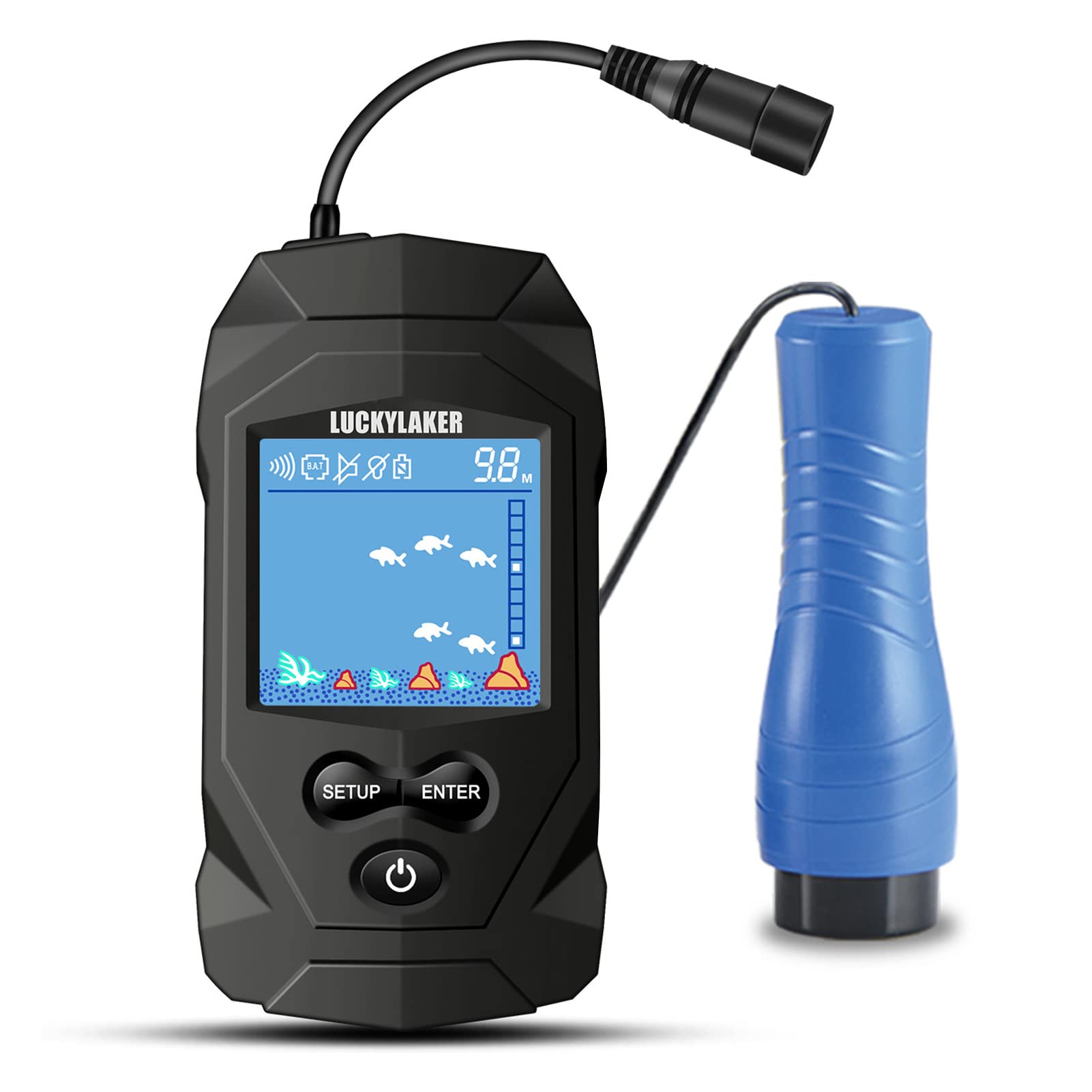 

LUCKYLAKER Проводной Эхолот для Рыбалки и Подледной Рыбалки с Датчиком Эхолота для Ловли Корюшки Высокопроизводительный Эхолот, Портативный, Каяк, Окунь, Океан, Лодка,