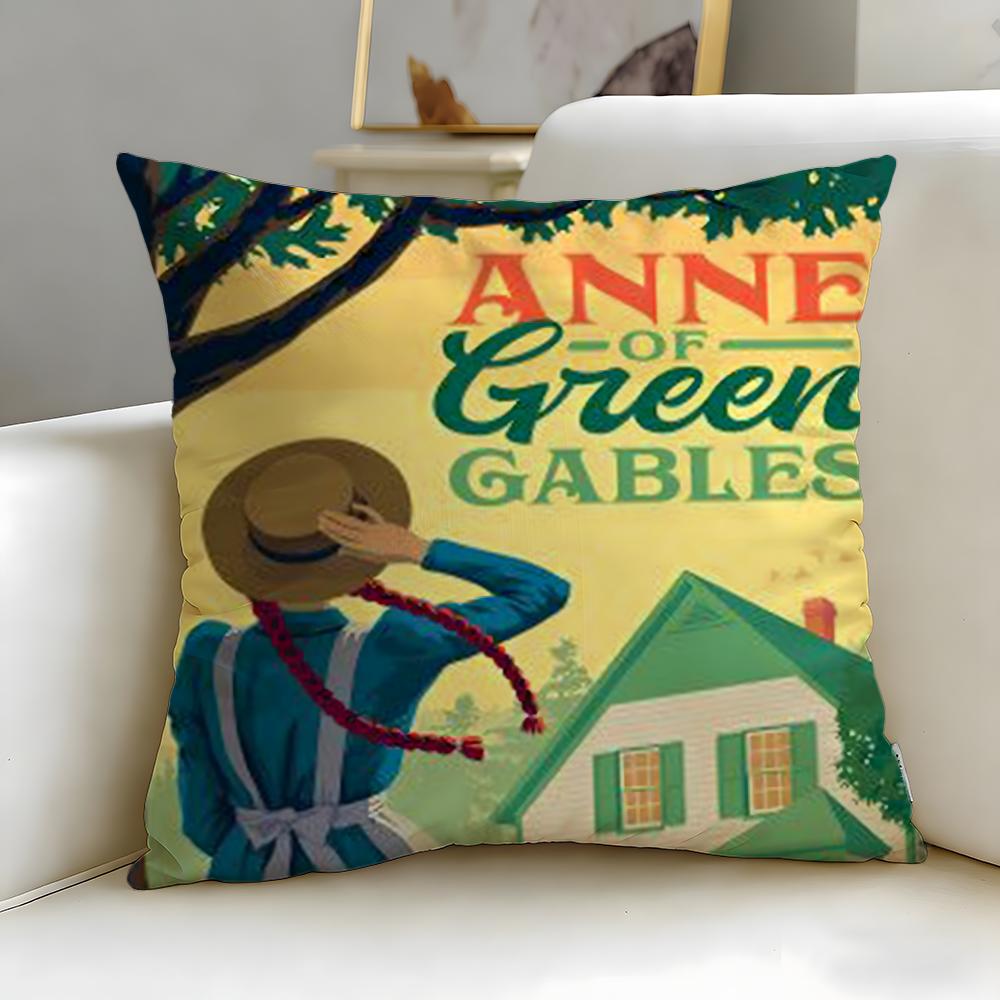 Hot AAnne of Green Gablesful Cushion Cover Stylish Washable Pillow Cover Ideal for Couch Bedroom Car Decoration