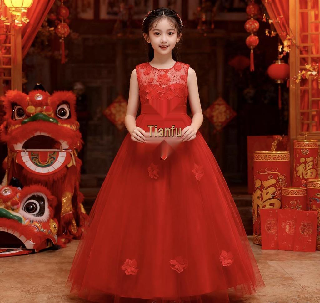 European & American Girls' Formal Flower Dress - Catwalk & Piano Performance Costume 591.