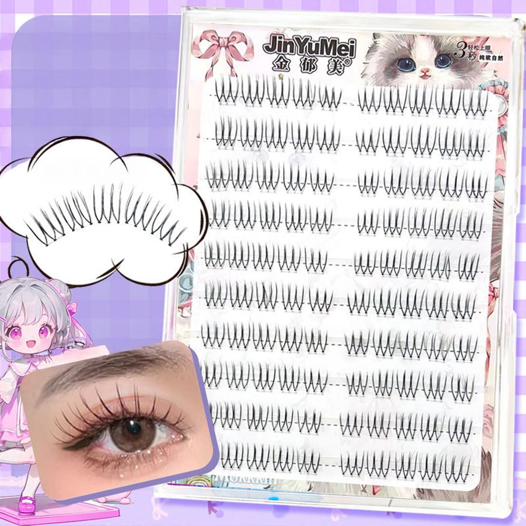 10/32 Rows U Shape False Eyelashes Cluster Korean Fluffy Wispy Lashes Natural Lash Extensions for Girls Party Daily Makeup