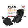 PIAA Car Deep Luxury Sedan Spiral Safety Standards Grounding Harness Horn, 400Hz+500Hz Bass, Sound, 112dB, 2-Piece Set, Type, Compliant, Included,