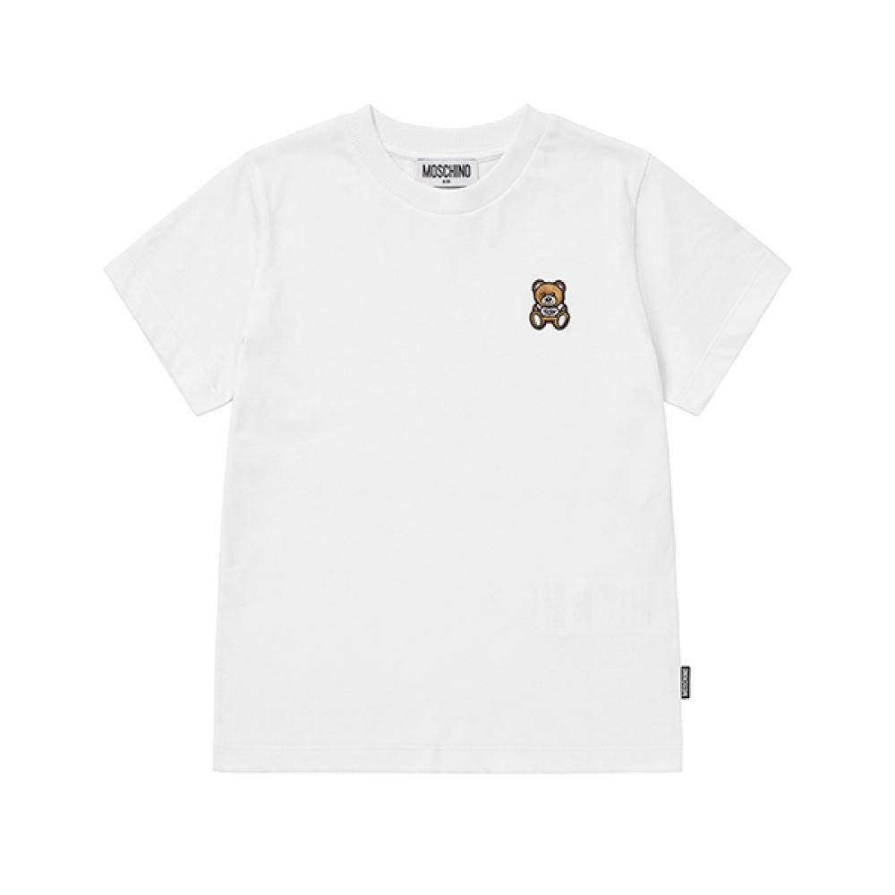 

Moschino Htm04k Laa10 10063 Teddy Bear Logo Patch Kids Short Sleeve Tee HTM04K LAA10 10063 (6A)